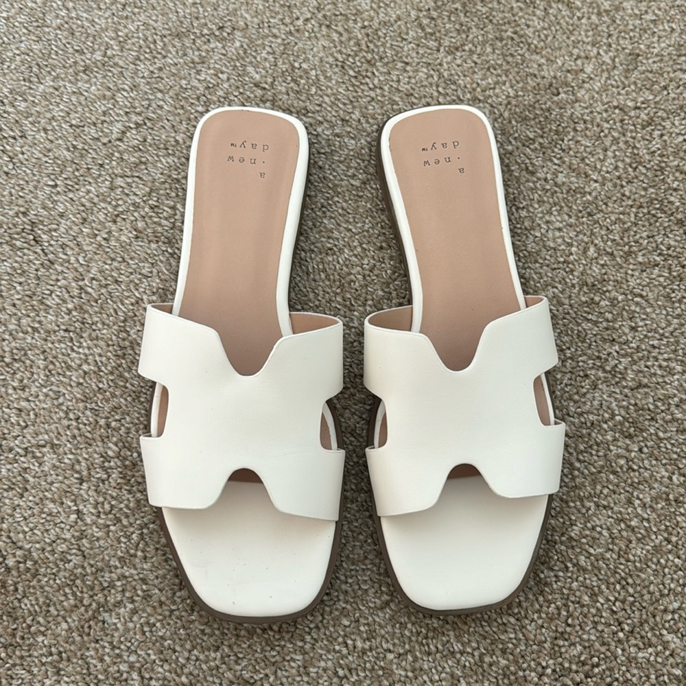 Worn Once White H Sandals